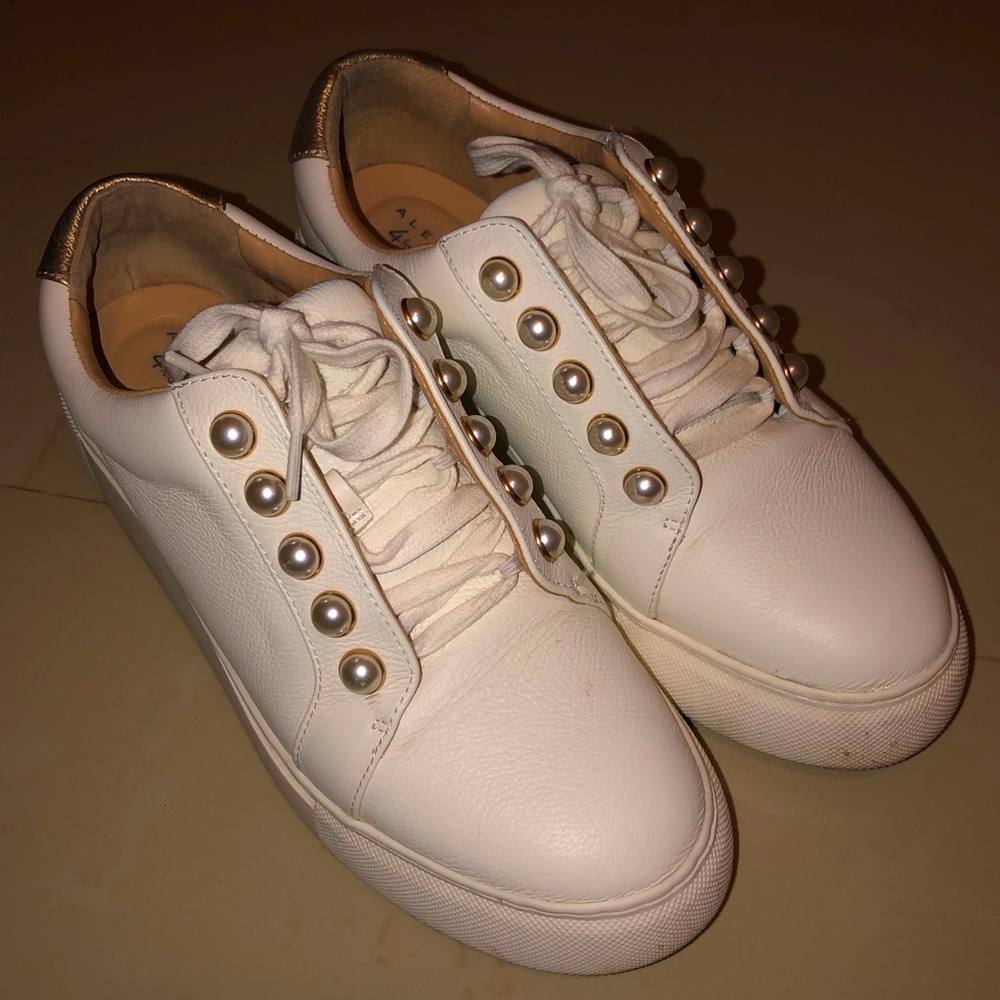 Alex Marie Wrenna Pearl Stud Embellished Platform Sneakers